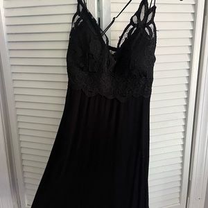 Francescas Black Crotchet Dress